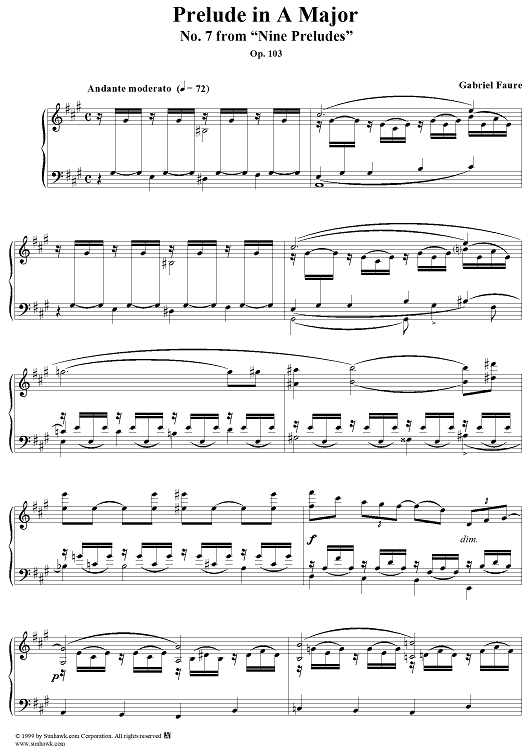 Prelude in A major  - No. 7 from "Nine Preludes" op. 103