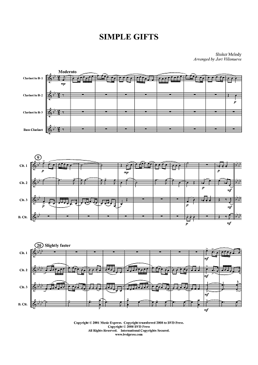 Simple Gifts - Score