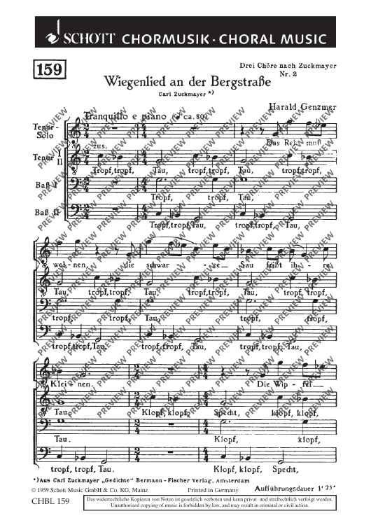 Drei Chöre - Choral Score