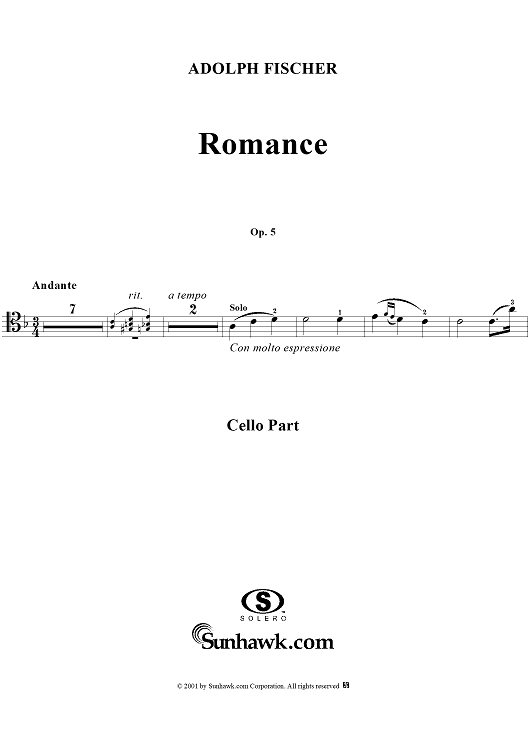 Romance, Op. 5 - Cello