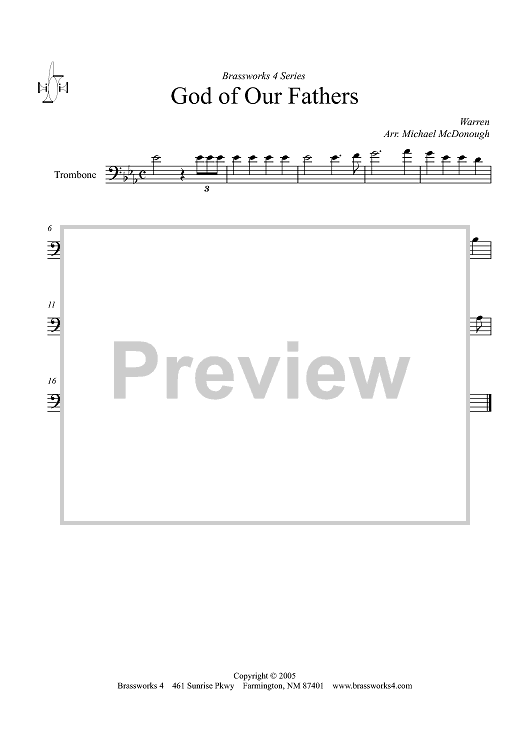 God of Our Fathers - Trombone