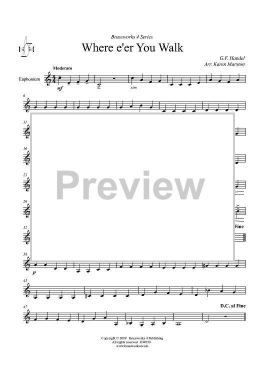 Where E’re You Walk - Euphonium