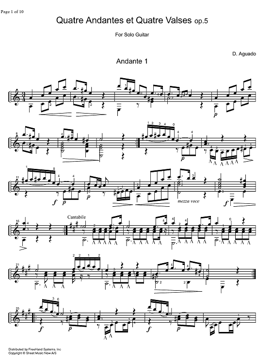 4 Andantes et 4 Valses Op. 5