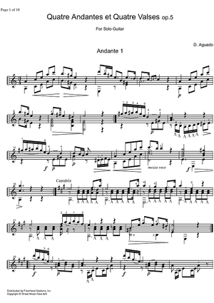 4 Andantes et 4 Valses Op. 5