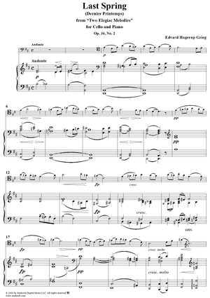 Last Spring, No. 2 from "Two Elegiac Melodies", Op. 34 - Full Score