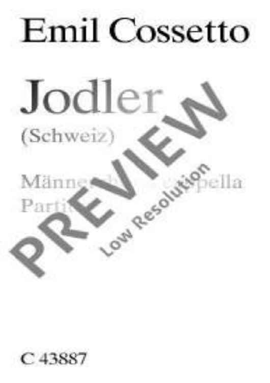 Jodler - Choral Score