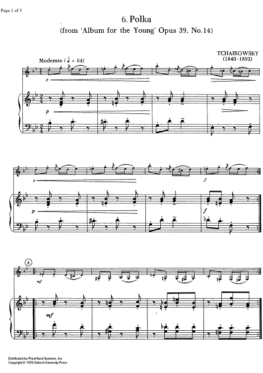 Polka (Op.39 No.14)/The Wild horseman (Op.68 No. 8) - Score