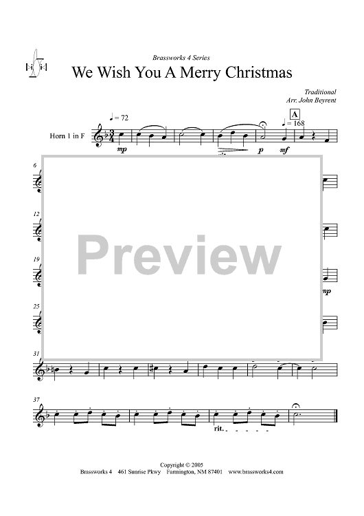 We Wish You a Merry Christmas - Horn 1 in F