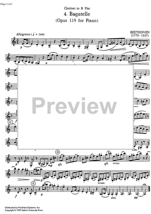 Bagatelle (Op. 119) - Clarinet in B-flat