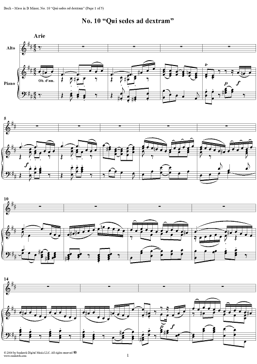 Mass in B Minor, BWV232, No. 10: "Qui sedes ad dextram"