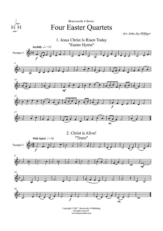 Four Easter Quartets - Trumpet 3
