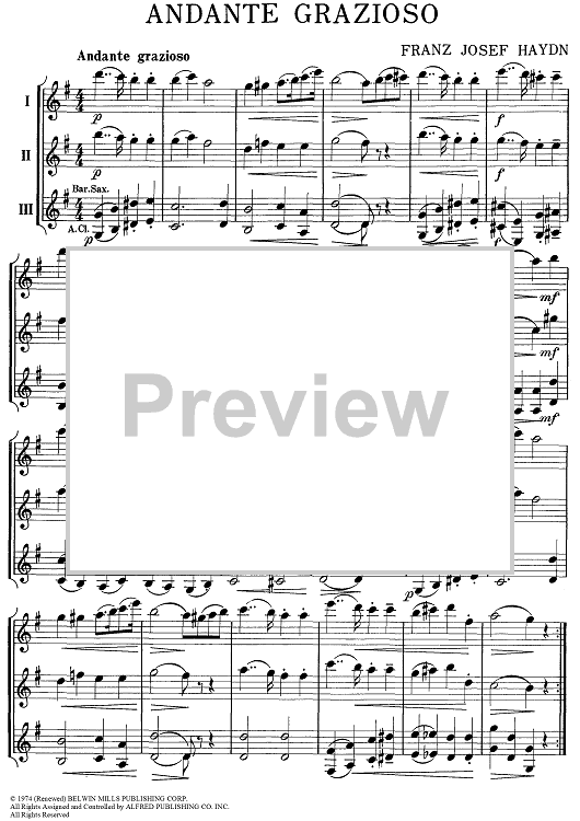 Andante Grazioso - Eb Saxes / Eb Clarinets