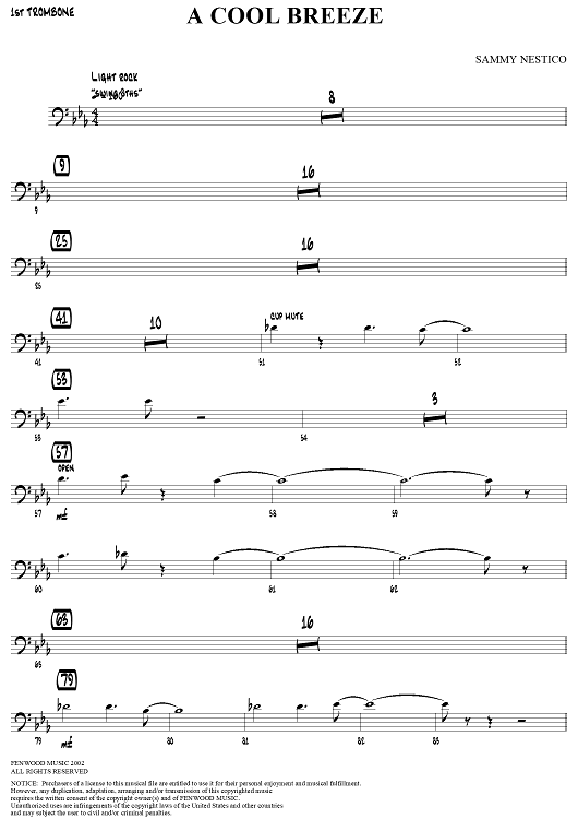 A Cool Breeze - Trombone 1