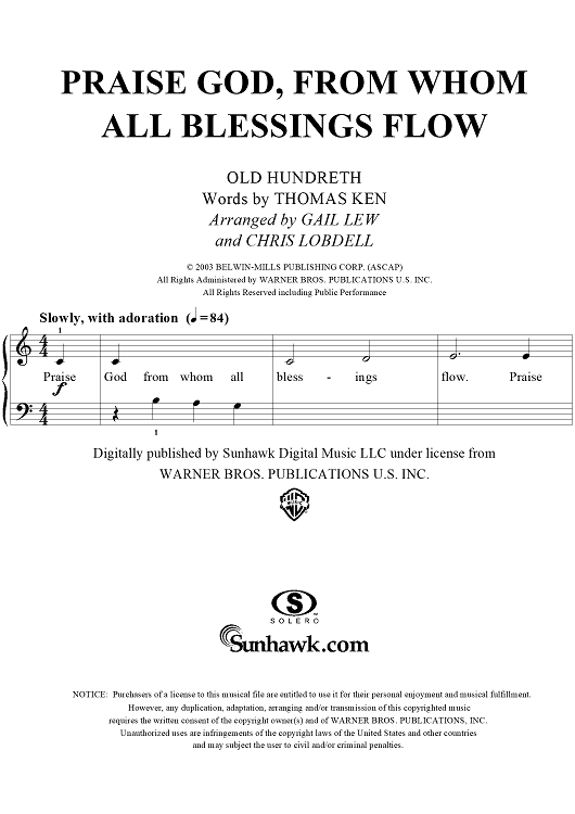 Praise God, from Whom All Blessings Flow