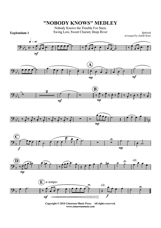 “Nobody Knows” Medley - Euphonium 1