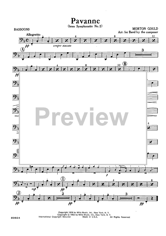 Pavanne (from Symphonette No. 2) - Bassoons