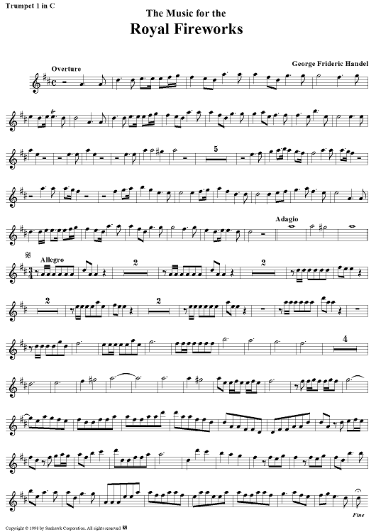 Music for the Royal Fireworks - Trumpet 1 in C
