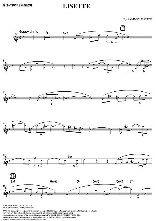 Lisette - Tenor Saxophone 1