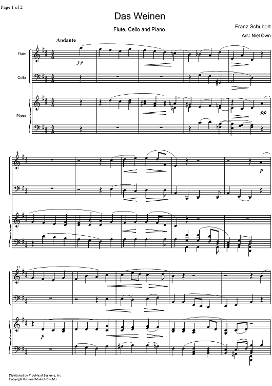 Das Weinen Op.106 No. 2 D926 - Score