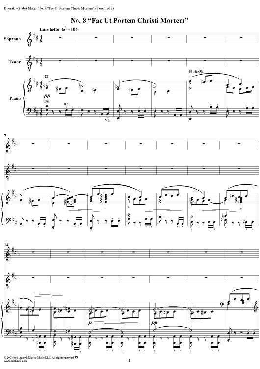 Stabat Mater, Op. 58: No. 8, Fac Ut Portem Christi Mortem