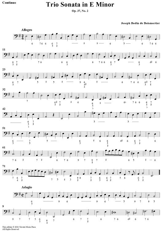 Trio Sonata in E Minor, Op. 37, No. 2 - Continuo