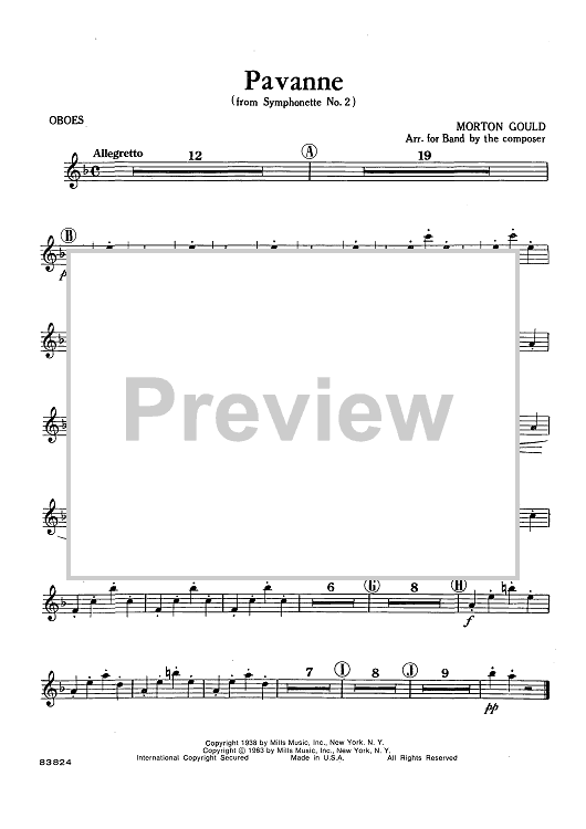 Pavanne (from Symphonette No. 2) - Oboes