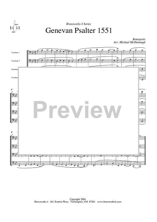 Genevan Psalter 1551 - Score
