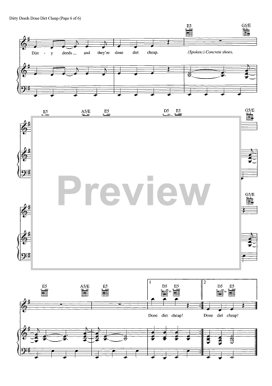 Dirty Deeds Done Dirt Cheap