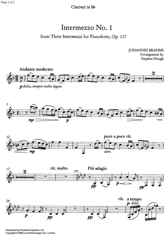 Intermezzo No. 1 - Clarinet
