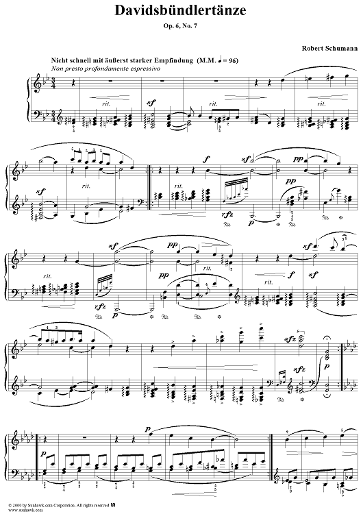 Davidsbündlertänze, op. 6, no. 7:  ("Nicht Schnell")