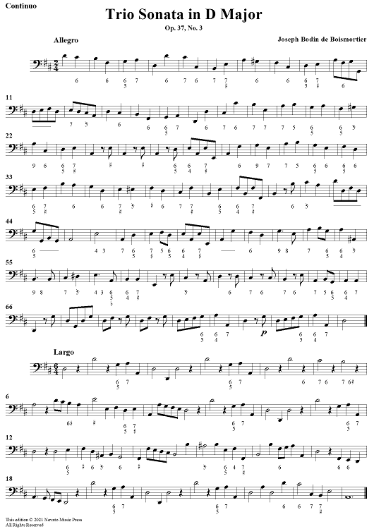 Trio Sonata in D Major, Op. 37, No. 3 - Continuo