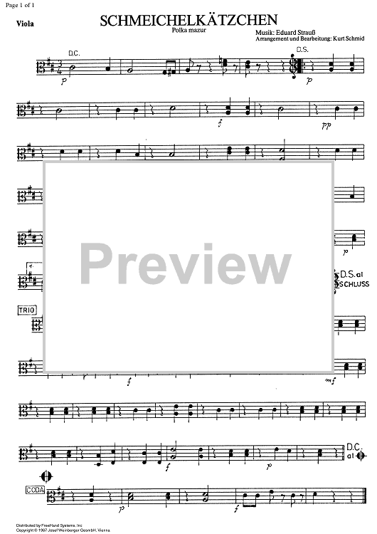 Schmeichelkätschen Op.226 - Viola