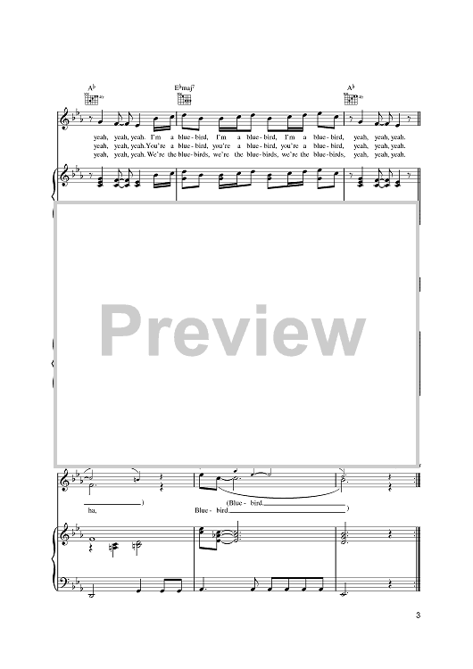 Bluebird" Sheet Music by Paul McCartney for Piano/Vocal/Chords - Sheet