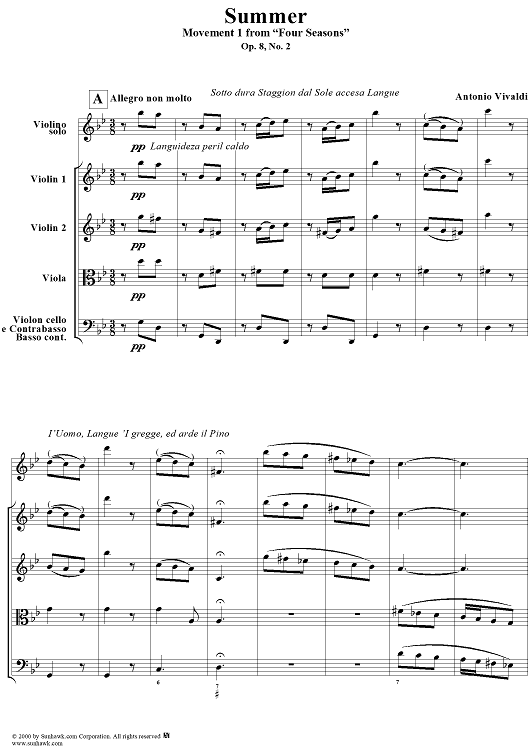 The Four Seasons, No. 2: Summer - Movement 1