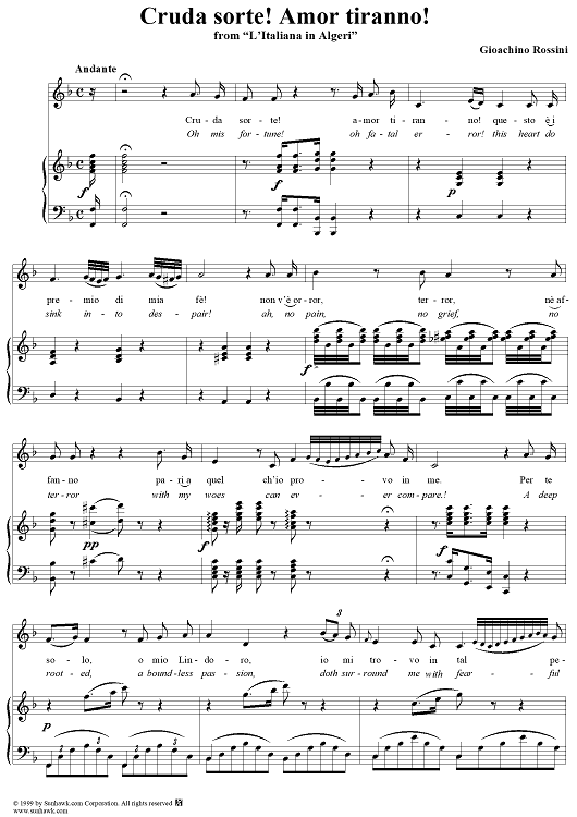 Cruda sorte! Amor tiranno!, from "L'italiana in Algeri" - From "L'Italiana in Algeri"