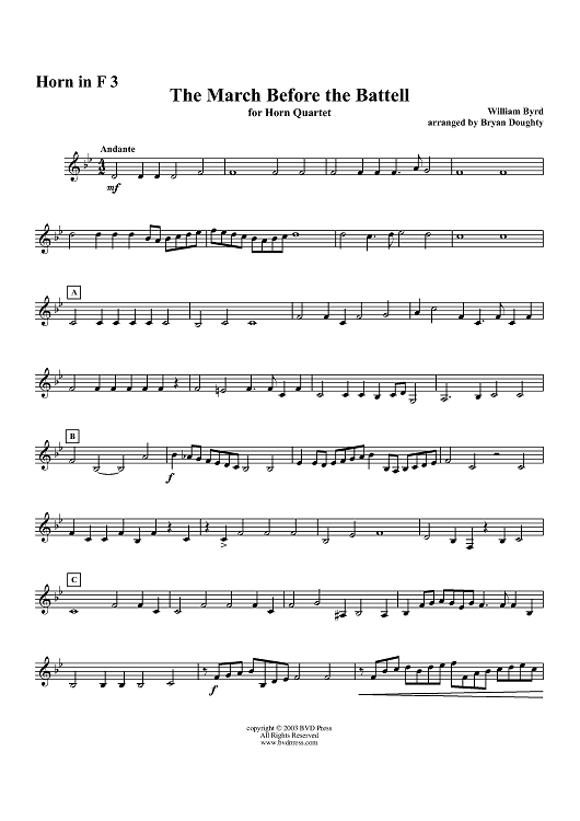 The March Before the Battell - Horn 3