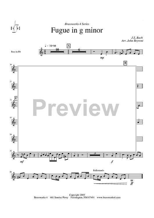 Fugue in g minor - Bass in Bb