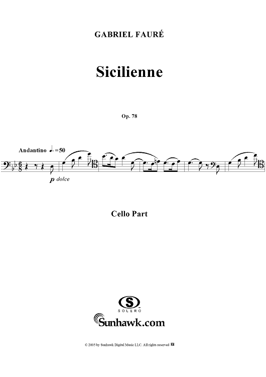 Sicilienne - Cello