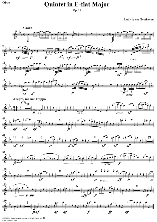 Quintet in E-flat Major, Op. 16 - Oboe