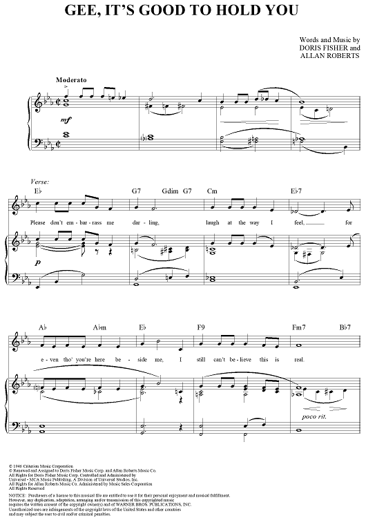 Gee, It's Good to Hold You