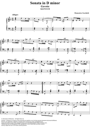 Sonata in D minor, K. 64 (Gavotte)