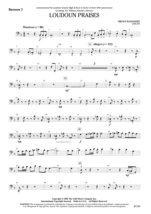 Loudoun Praises - Bassoon 2