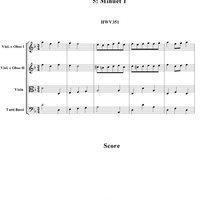 Music for the Royal Fireworks, No. 5: Minuet 1 - Score