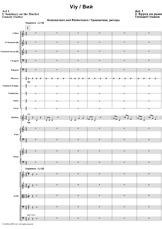 Viy. Act 1. Seminary on the Market