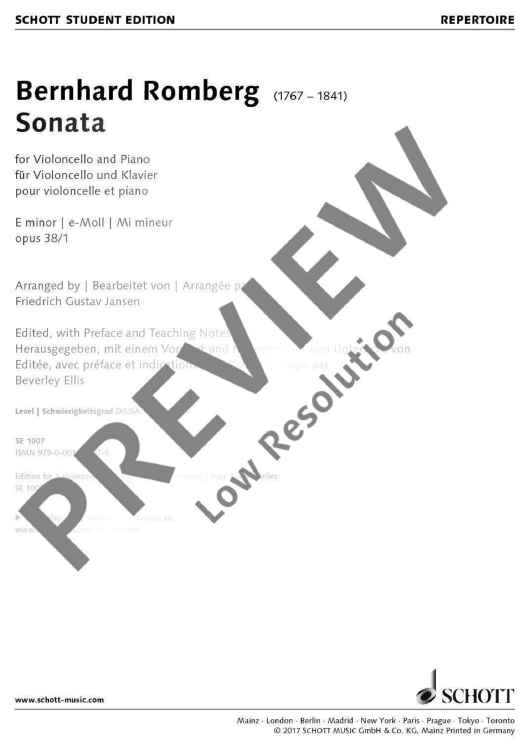 Sonata E minor in E minor