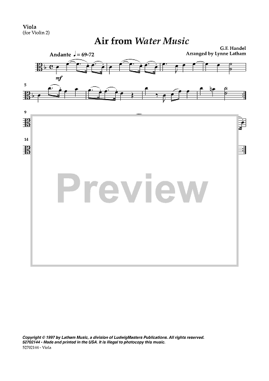 Air from Water Music - Viola
