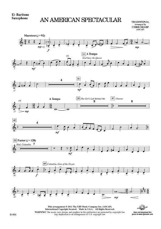 An American Spectacular - Eb Baritone Sax