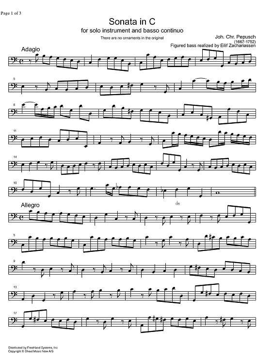 Sonata C Major - Bass