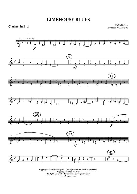 Limehouse Blues - Clarinet 2 in B-flat