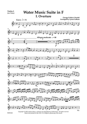 Water Music Suites - Violin 3 (for Viola)